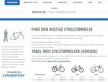 Tablet Screenshot of bikesize.dk